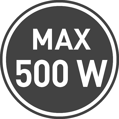 Максимальная допустимая нагрузка [Вт]: 500 