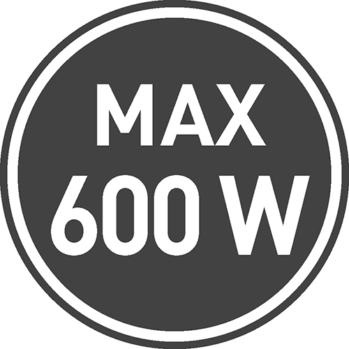 Максимальная допустимая нагрузка [Вт]: 600 