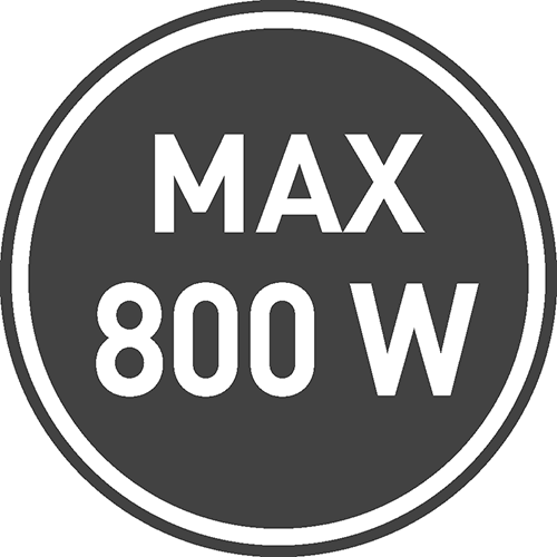 Максимальная допустимая нагрузка [Вт]: 800 